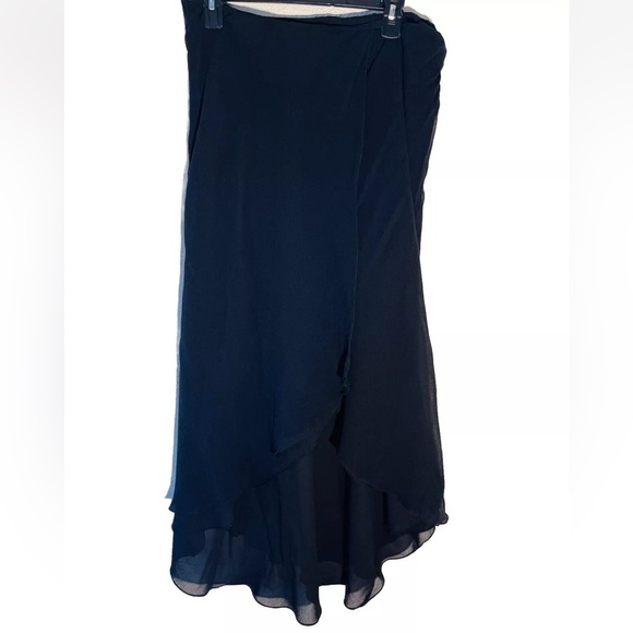 Ralph Lauren Black Silk  Midi Wrap Split Skirt Size L - Picture 6 of 10
